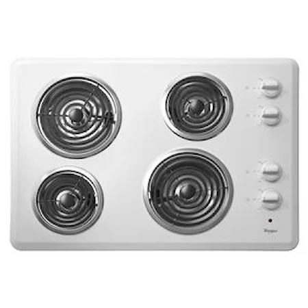 30" Electric Cooktop with 4 Coil Elements and Dishwasher-Safe Knobs